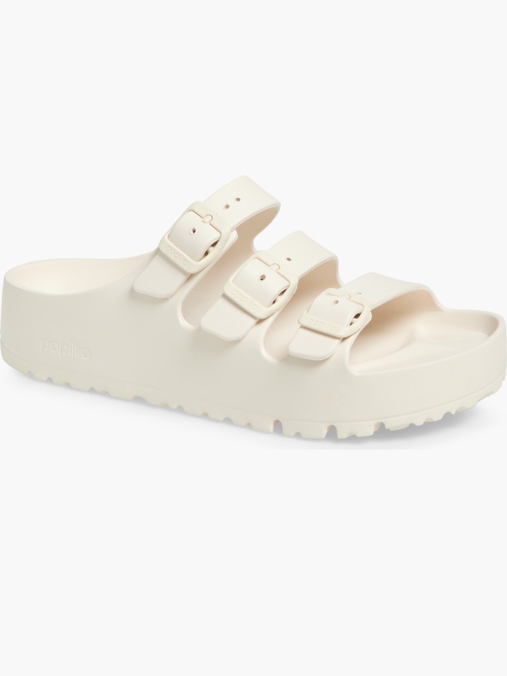 New in box Birkenstock Papillio Triple Strap Platform Sandal in Cream 41/10-10.5